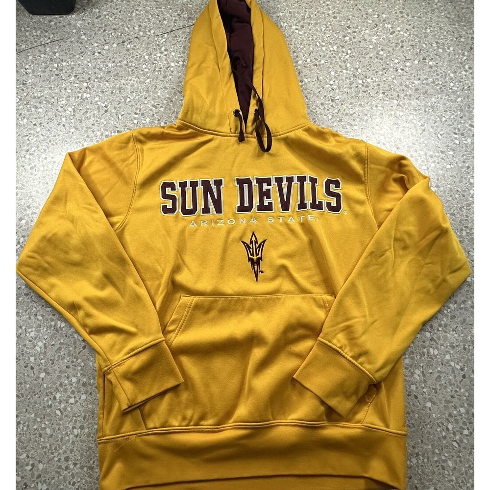 Colosseum Sun Devils Gold Pullover Hoodie with Maroon Accents